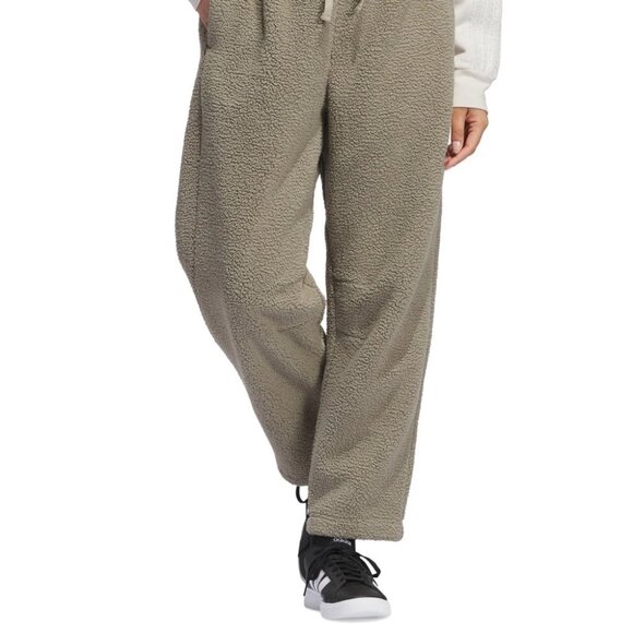 BNWT WOMEN'S ADIDAS COZE SHERPA BARREL LEG PULL ON PANTS CLAY US SIZE SMALL (S) - Picture 3 of 11